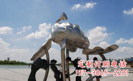 宁波不锈钢仿真莲花莲叶雕塑