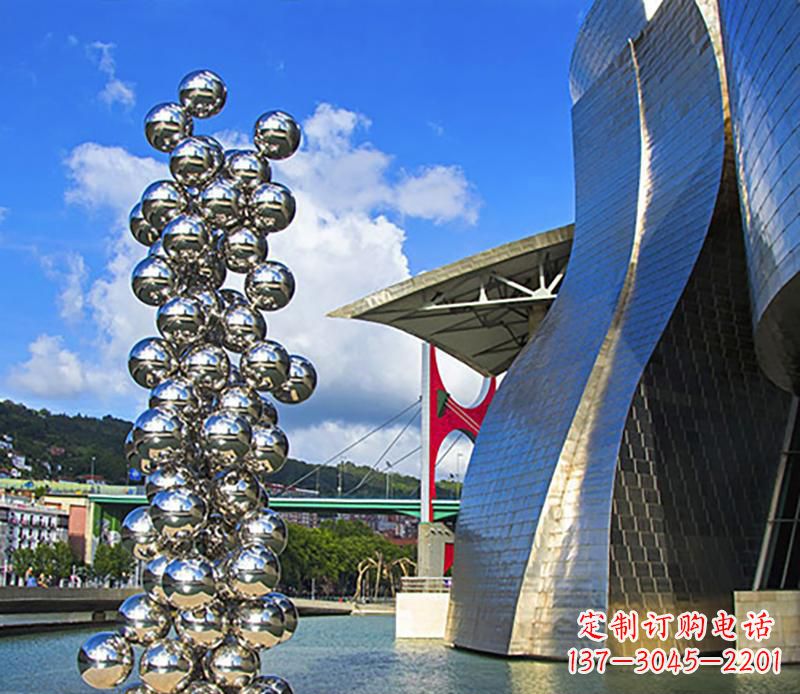 宁波高端不锈钢抽象龙柱雕塑