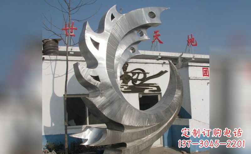宁波精美不锈钢抽象凤凰雕塑