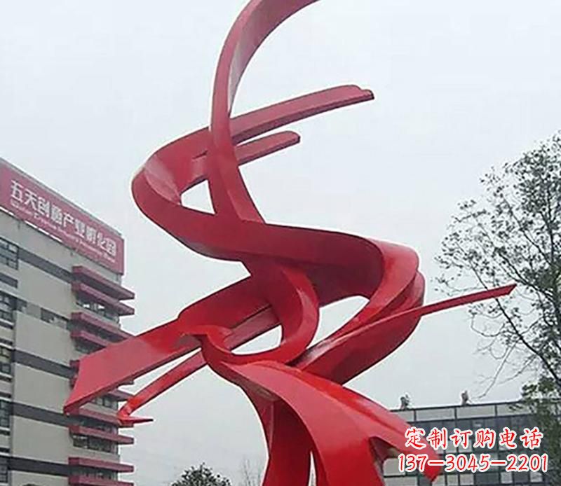 宁波广场不锈钢抽象飘带雕塑