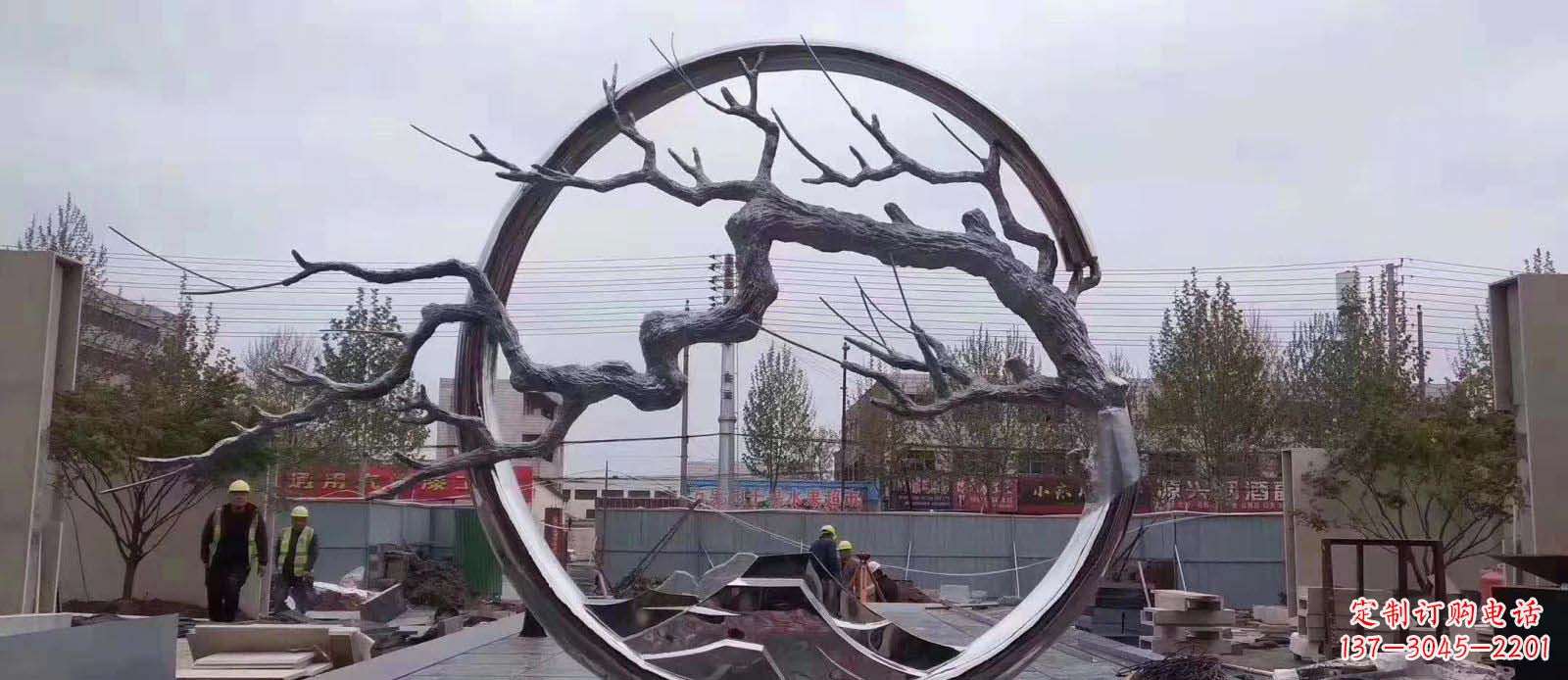 宁波广场不锈钢抽象树枝雕塑