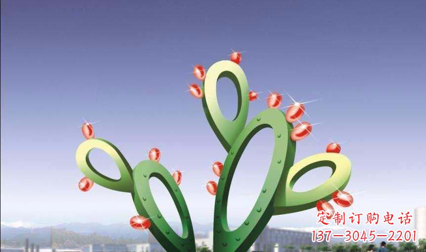 宁波广场不锈钢抽象仙人掌雕塑