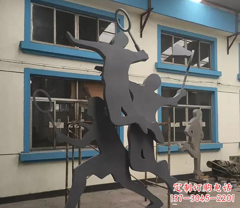 宁波不锈钢羽毛球运动雕塑