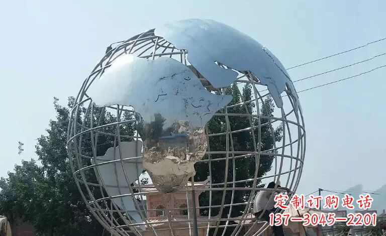 宁波用艺术充实空间,精工制作高品质不锈钢地球仪雕塑