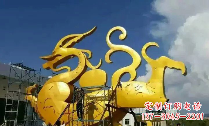 宁波广场不锈钢动物龙雕塑