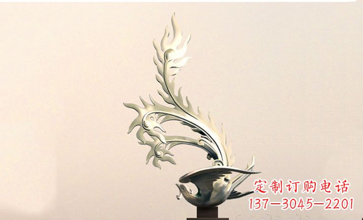 宁波广场不锈钢凤凰雕塑 (5)