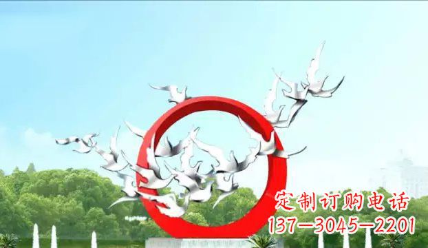 宁波华丽优雅的不锈钢鸽子雕塑