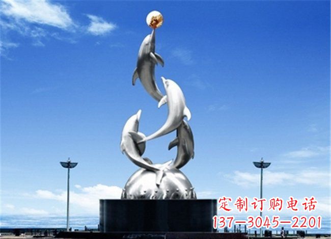 宁波欢腾动物——勇敢的海豚雕塑
