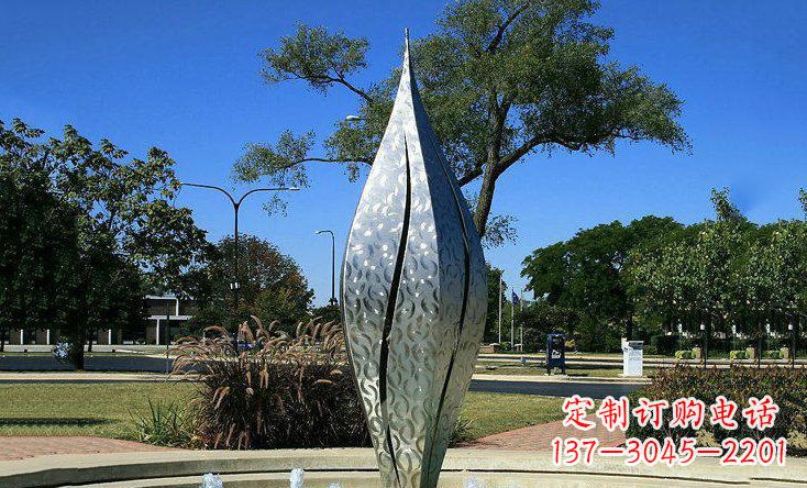 宁波锦绣花骨朵不锈钢喷泉雕塑