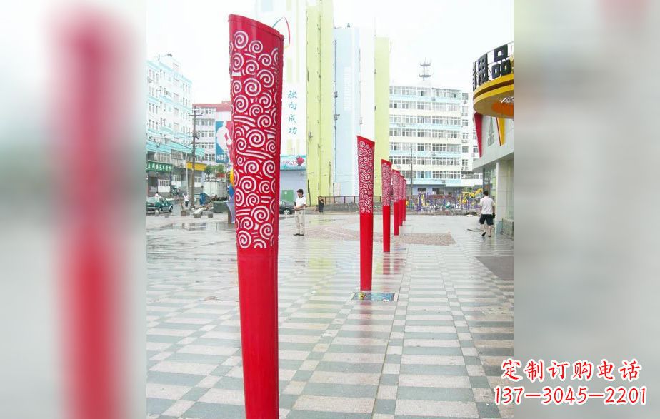 宁波广场不锈钢火炬雕塑