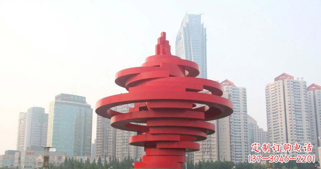 宁波广场不锈钢火炬景观雕塑1