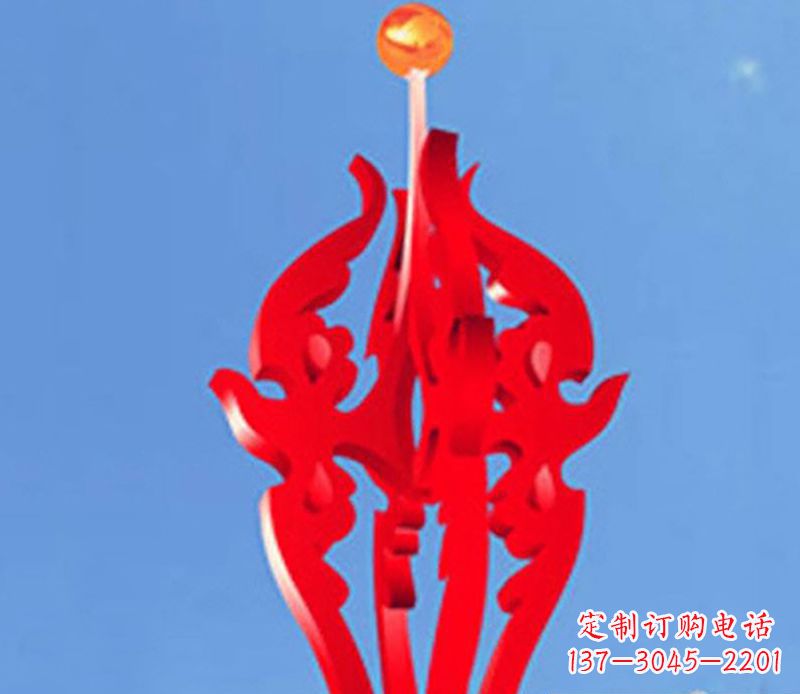 宁波广场不锈钢火苗抽象雕塑