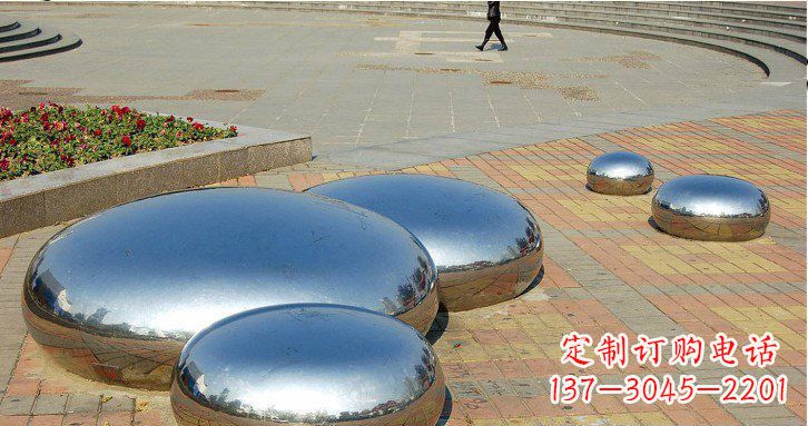 宁波镜面不锈钢水滴雕塑