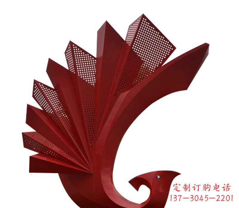 宁波广场不锈钢孔雀造型雕塑