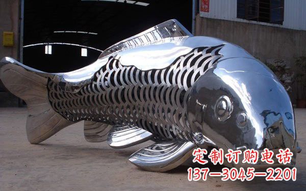 宁波广场不锈钢鲤鱼雕塑