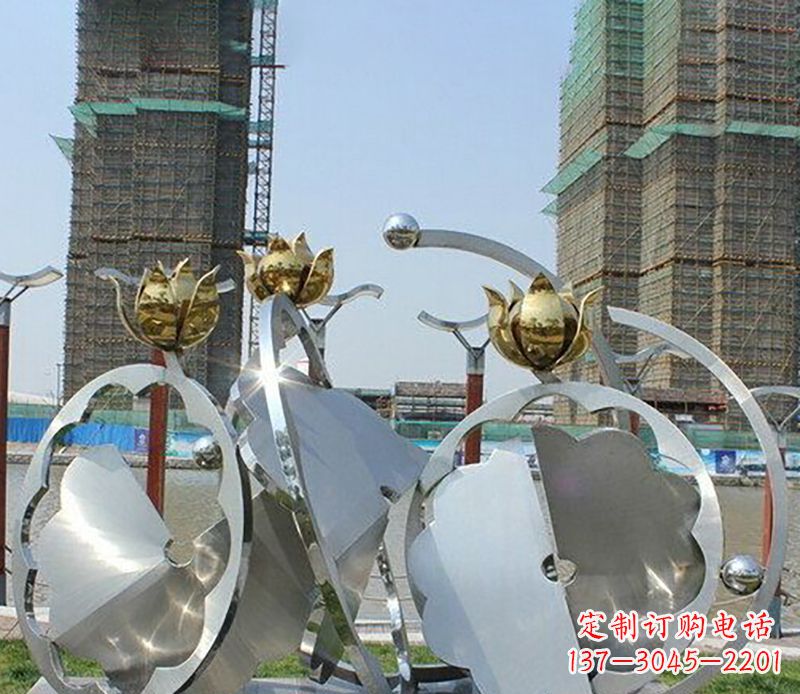 宁波精美不锈钢抽象莲花雕塑