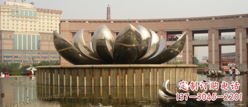 宁波广场不锈钢莲花景观雕塑