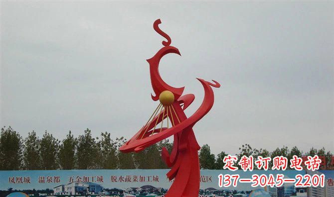 宁波广场不锈钢两只凤凰雕塑