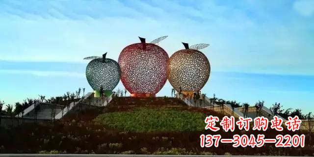宁波精美大气的不锈钢苹果雕塑