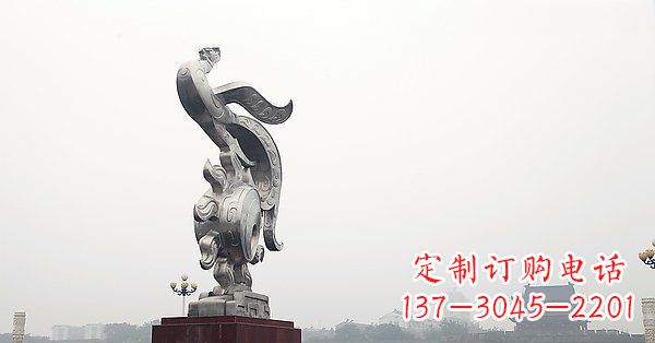 宁波广场不锈钢娈凤腾飞凤凰景观雕塑