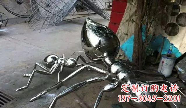 宁波中领雕塑|不锈钢蚂蚁雕塑