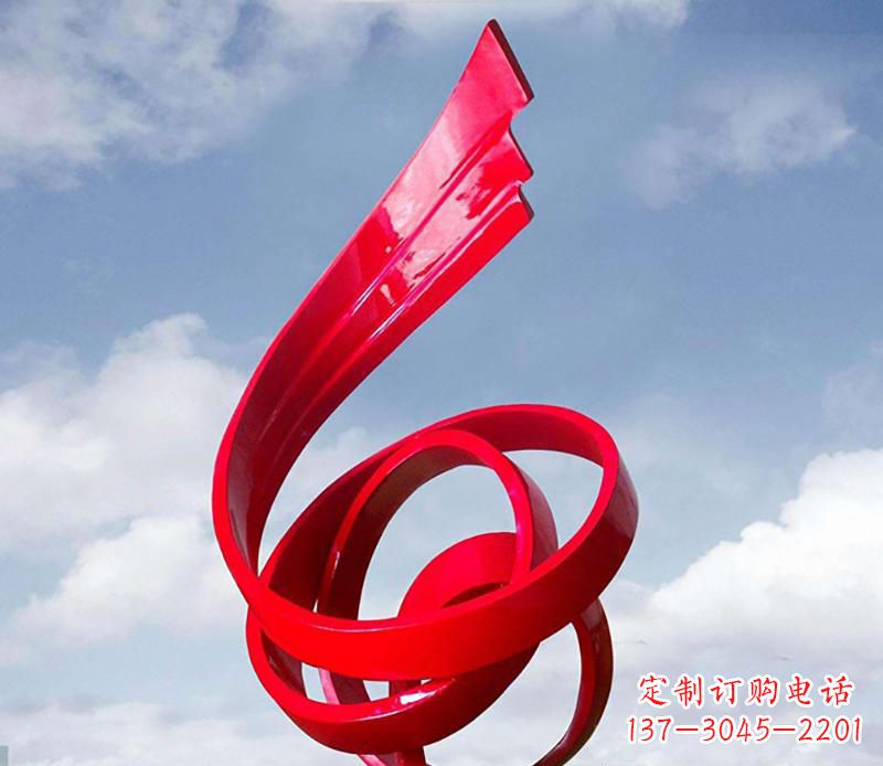 宁波广场不锈钢飘带翅膀抽象雕塑