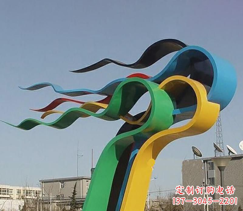 宁波广场不锈钢飘带景观雕塑22