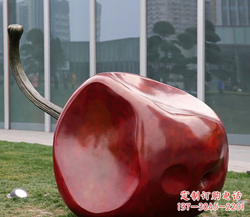宁波广场不锈钢苹果雕塑