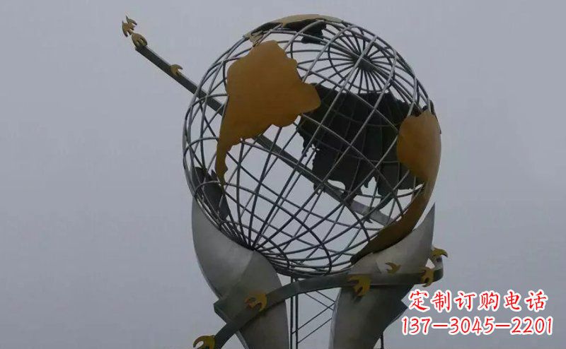 宁波广场不锈钢手托地球雕塑