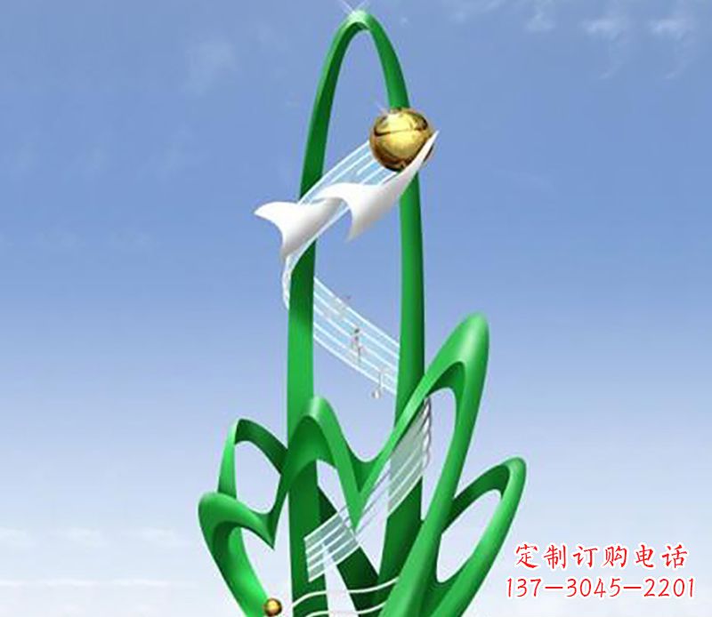 宁波广场不锈钢树叶景观雕塑