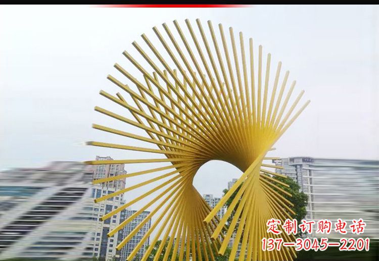 宁波现代美学——不锈钢树枝扇形景观雕塑