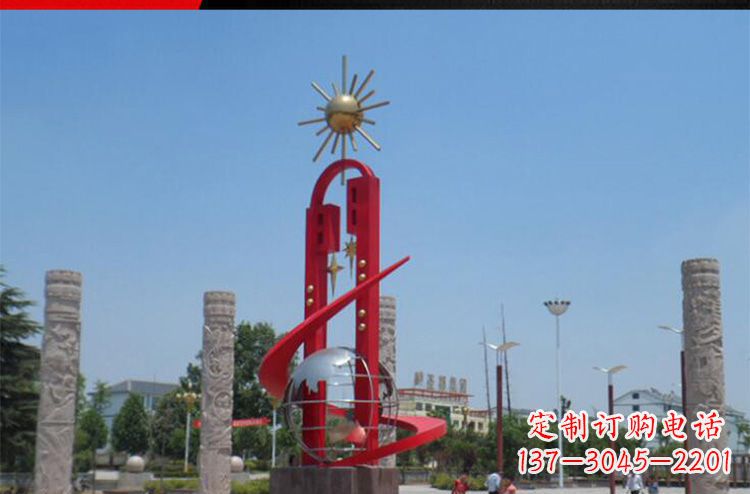 宁波广场不锈钢太阳花景观雕塑