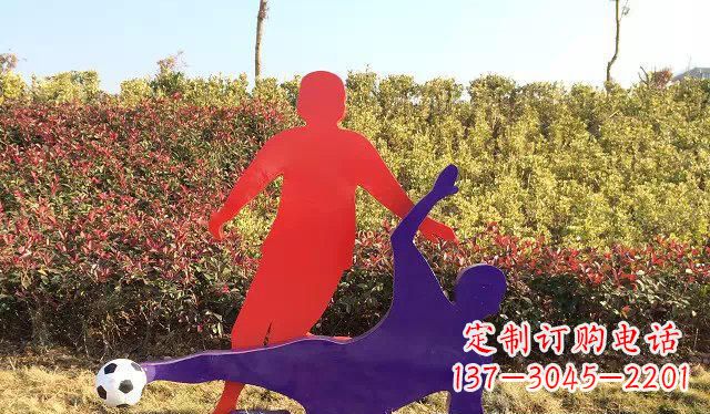 宁波广场不锈钢踢足球运动雕塑 (2)