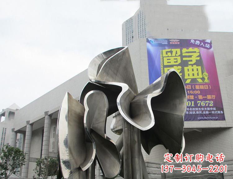 宁波全新不锈钢荷叶雕塑,缔造完美景观