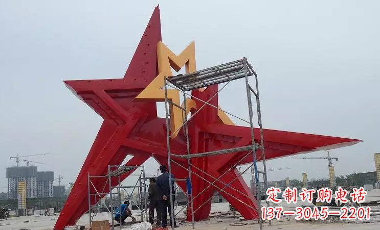 宁波不锈钢五角星雕塑,为美丽中国致敬