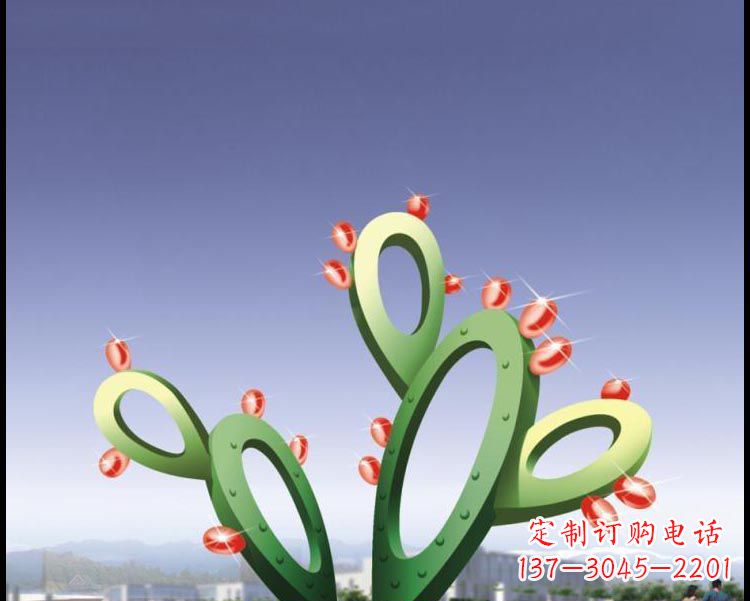 宁波视觉焕发的不锈钢仙人掌景观雕塑