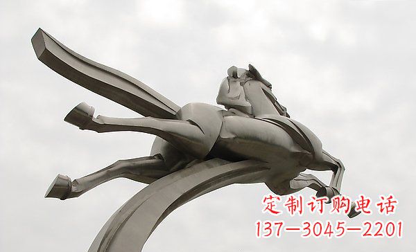 宁波广场不锈钢一马当先景观雕塑