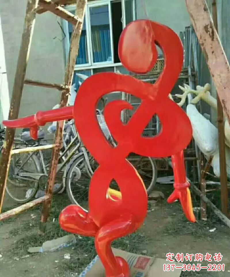 宁波广场不锈钢音符抽象雕塑