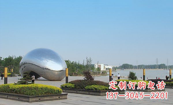 宁波广场不锈钢异形水滴雕塑