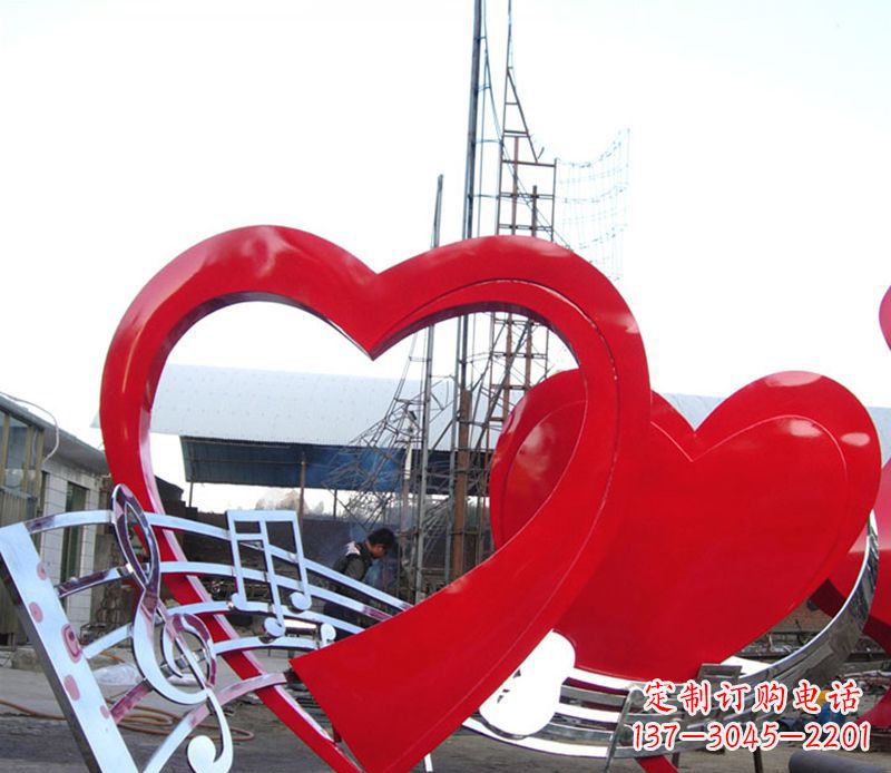 宁波广场不锈钢音符桃心景观雕塑