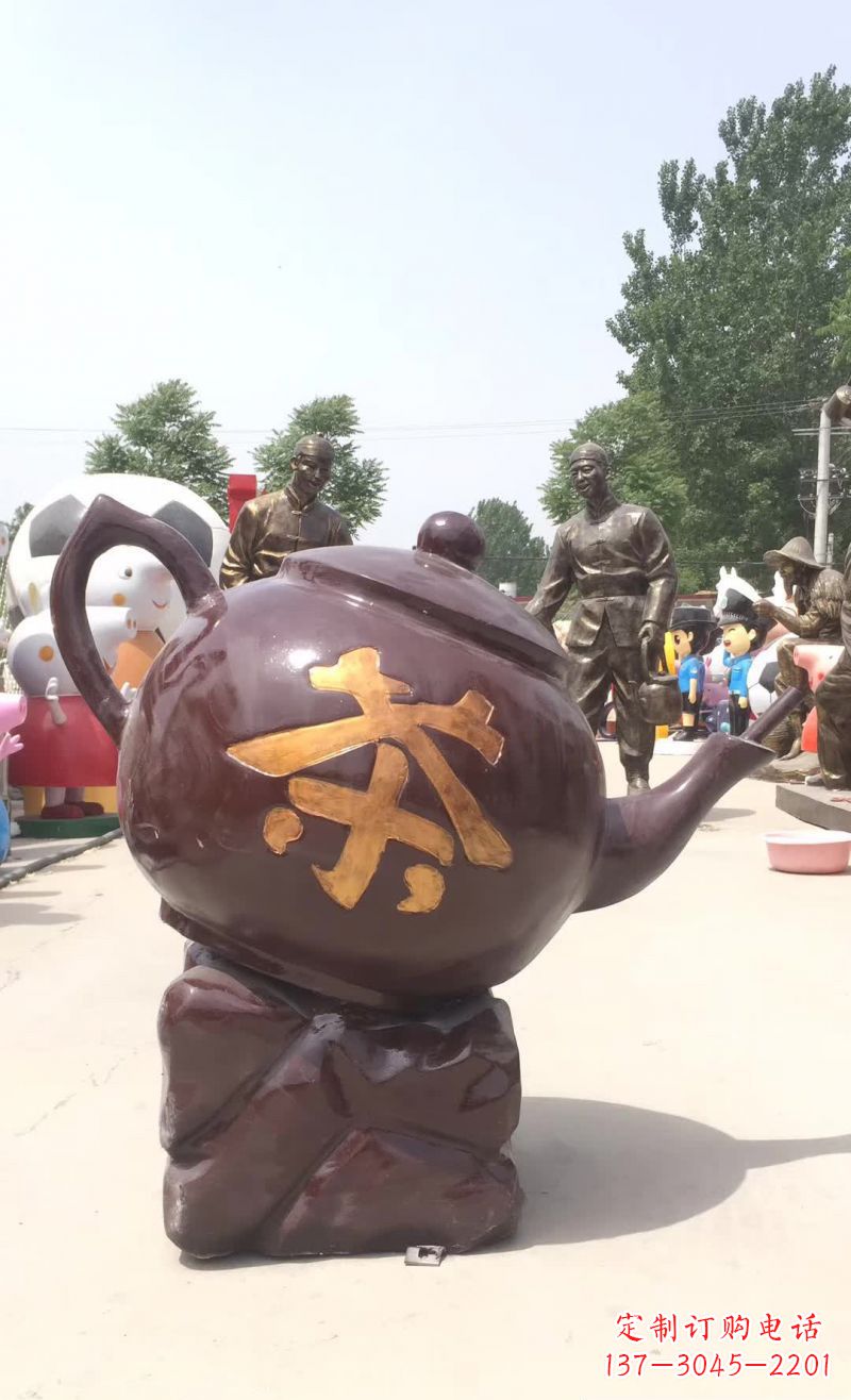 宁波广场茶壶景观铜雕塑