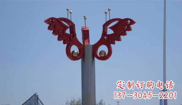 宁波广场抽象不锈钢蝴蝶雕塑