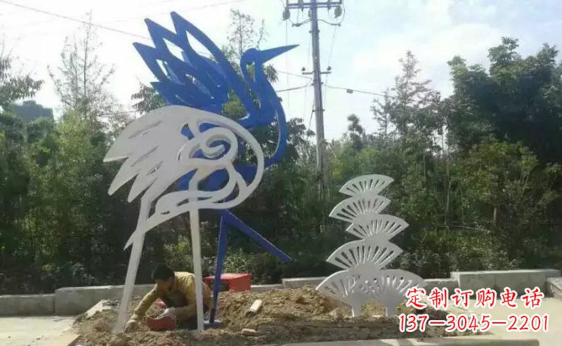 宁波广场抽象天鹅动物不锈钢雕塑