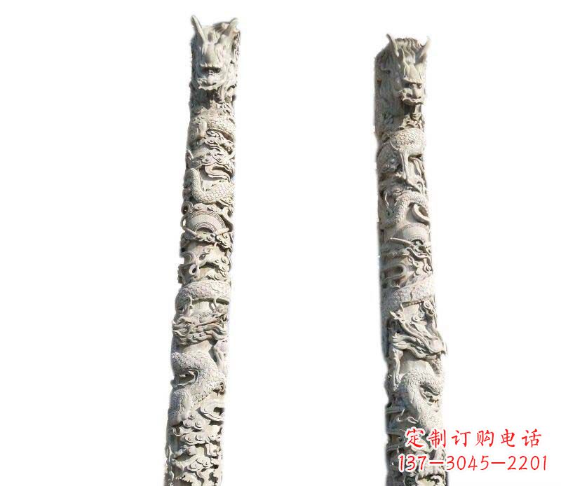 宁波广场大理石龙柱景观石雕