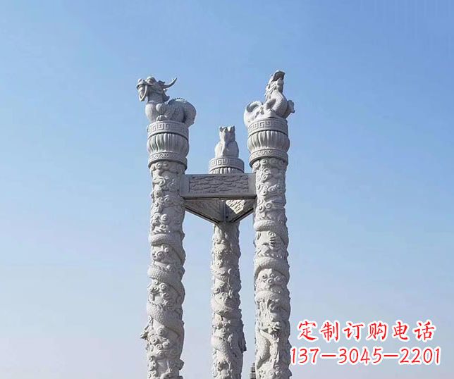 宁波广场大理石龙柱景观石雕_2