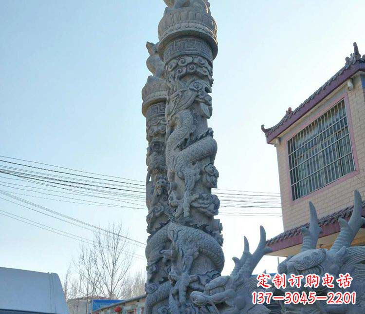 宁波广场大理石盘龙柱景观石雕