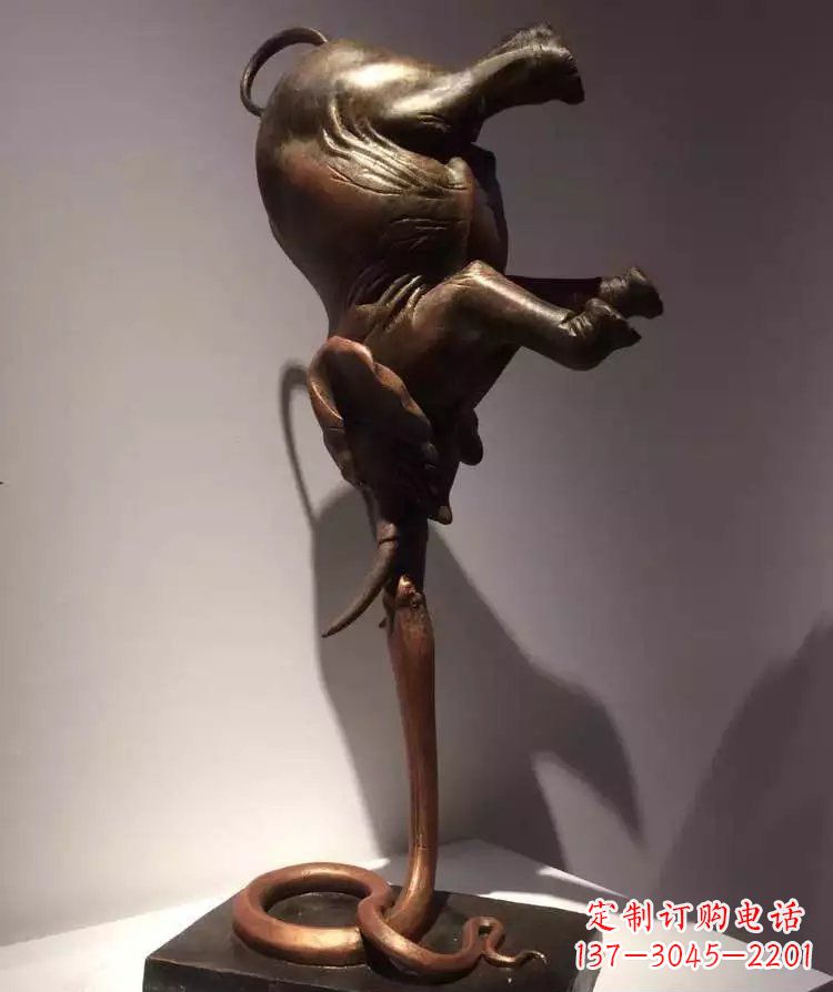 宁波中领雕塑铜质大象倒立雕塑