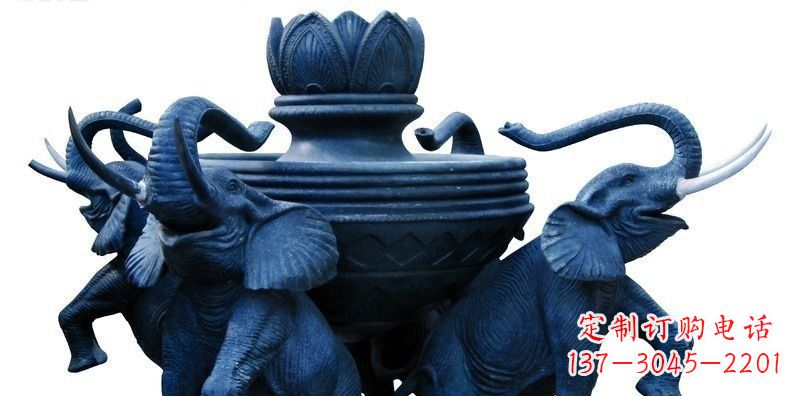 宁波广场大象莲花鼎景观铜雕