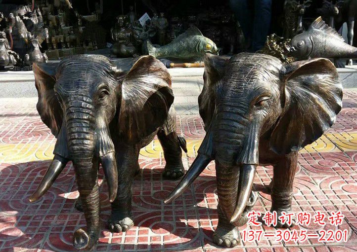 宁波广场大象铜雕