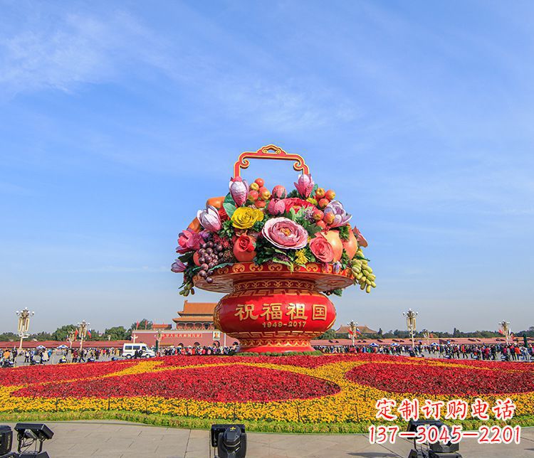 宁波广场大型不锈钢花篮雕塑